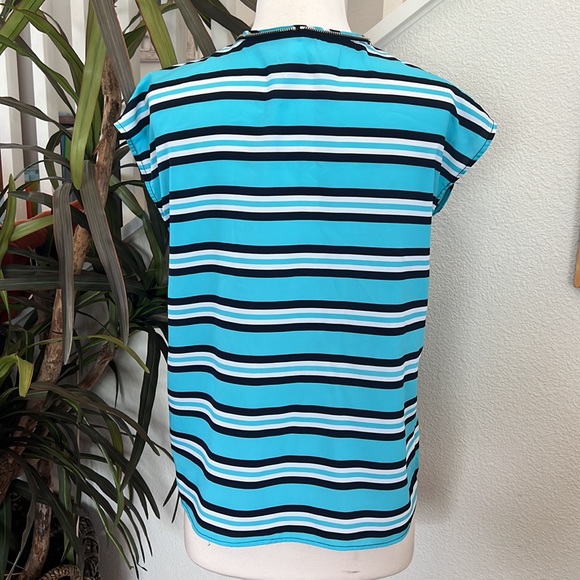 Michael Kors, blue and white striped sleeveless top - Picture 6 of 6
